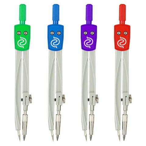 Циркуль для средних классов GLOBUS, 125 мм, металлический, цвет ассорти, чехол ПВХ, ЦЧП-40 210780