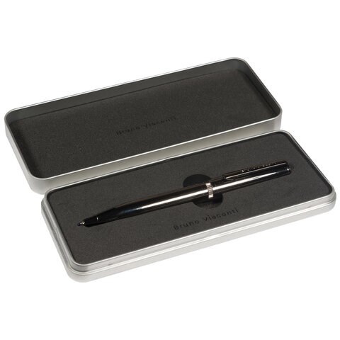 Ручка подарочная шариковая BRUNO VISCONTI "Boston", корпус черный, 0,7 мм, футляр, синяя, 20-0359/10 144295