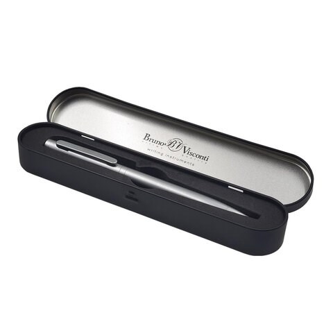 Ручка подарочная шариковая BRUNO VISCONTI "Firenze", корпус серебро, 1 мм, футляр, синяя, 20-0302/01 144186