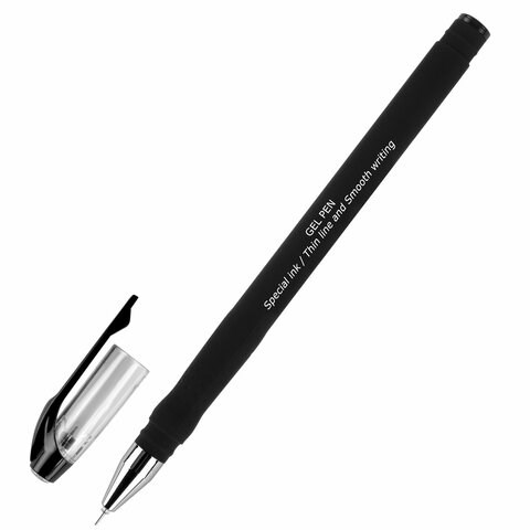 Ручка гелевая BRAUBERG SPECIAL, ЧЕРНАЯ, игольчатый узел 0,38 мм, тонкая линия письма 0,2 мм, 144246 144246