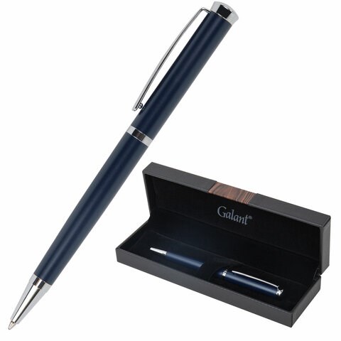 Ручка подарочная шариковая GALANT "Ricardo", корпус темно-синий, детали серебро, узел 0,7 мм, линия письма 0,5 мм, синяя, 144168 144168