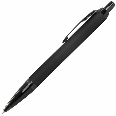 Ручка шариковая PARKER "IM Achromatic Black BT", черный матовый, нержавеющая сталь, синяя, 2127618 143769