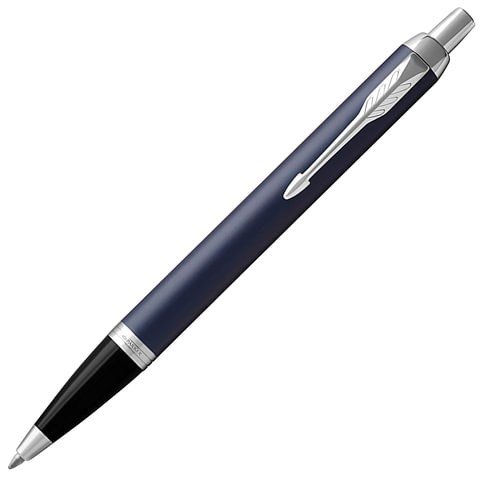 Ручка шариковая PARKER "IM Core Matte Blue CT", корпус темно-синий лак, хромированные детали, синяя, 1931668 142539