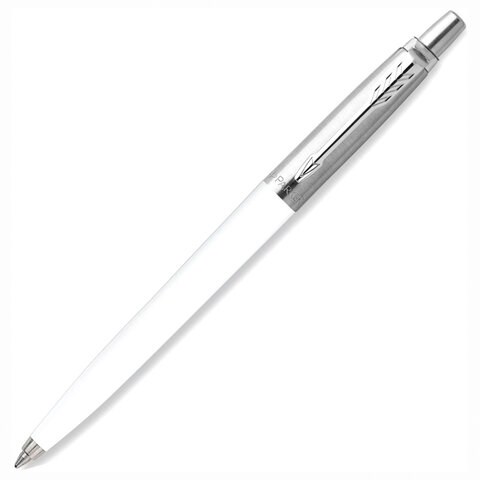Ручка шариковая PARKER "Jotter Orig White", корпус белый, детали нержавеющая сталь, синяя, RG0032930 143867
