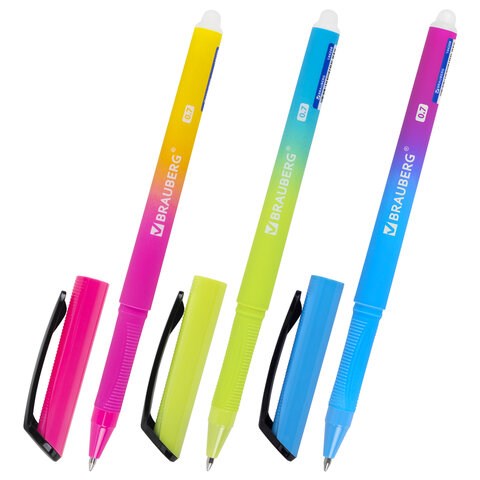 Ручка стираемая гелевая BRAUBERG "Grade", СИНЯЯ, soft-touch, узел 0,7 мм, линия письма 0,5 мм, 144208 144208