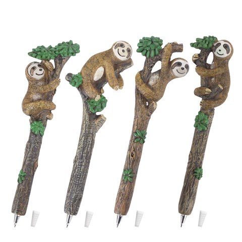 Ручка фигурная "ЛЕНИВЦЫ", СИНЯЯ, 4 дизайна ассорти, 0,5 мм, дисплей, BRAUBERG, 142762 142762