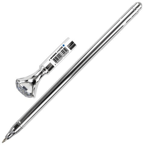 Ручка фигурная шариковая ЮНЛАНДИЯ "Кристалл", корпус ассорти, СИНЯЯ, пишущий узел 0,7 мм, 143788 143788