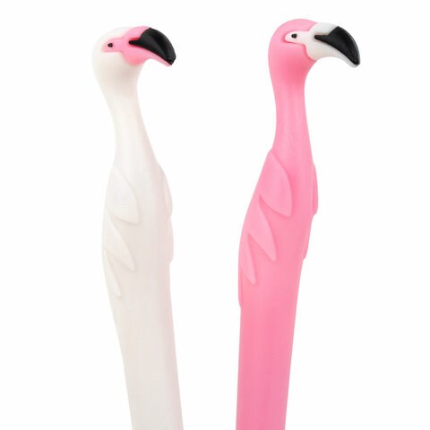 Ручка фигурная шариковая ЮНЛАНДИЯ "Фламинго", мягкий силиконовый корпус, ассорти, СИНЯЯ, пишущий узел 0,7 мм, 143775 143775