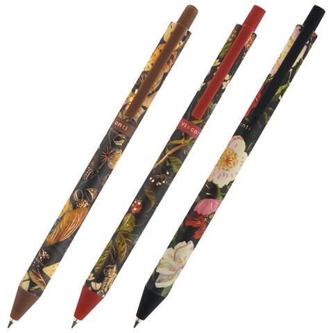 Ручка шариковая автоматическая BRUNO VISCONTI "ArtClick", СИНЯЯ, Flora.Black, ассорти, 0,5 мм, 20-0374/01 144299