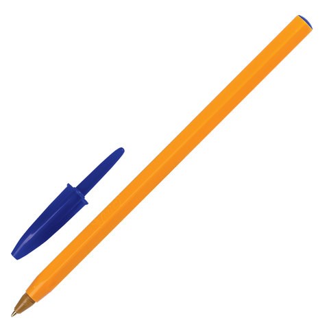 Ручка шариковая BIC "Orange", СИНЯЯ, корпус оранжевый, узел 0,8 мм, линия письма 0,3 мм, 8099221 140057