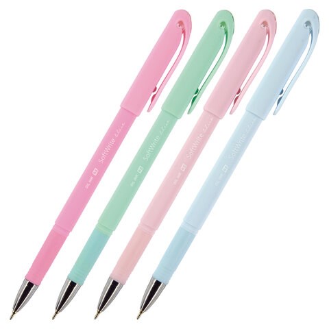 Ручка шариковая масляная BRUNO VISCONTI SoftWrite, СИНЯЯ, Zefir, корпус ассорти, узел 0,5 мм, линия письма 0,4 мм 20-0205 143634