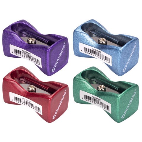 Точилка BRAUBERG "ZigZag", металлическая, корпус ассорти, 228457 228457