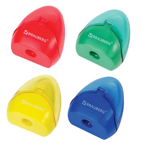 Точилка BRAUBERG BELL с контейнером, пластиковая, конусообразная, цвет корпуса ассорти, 226937 226937