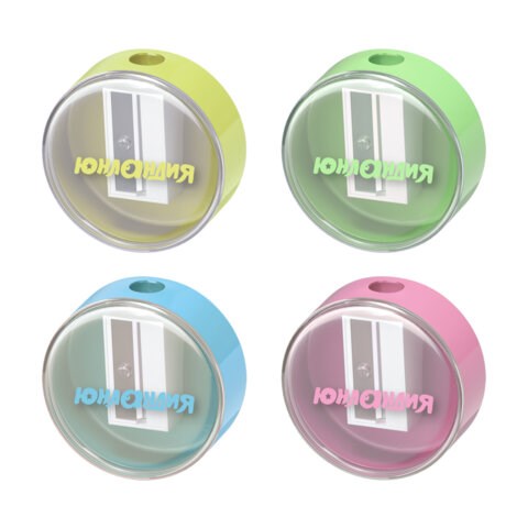 Точилка с контейнером ЮНЛАНДИЯ "ШАРИК ПАСТЕЛЬ", пастельные цвета ассорти, 272509 272509