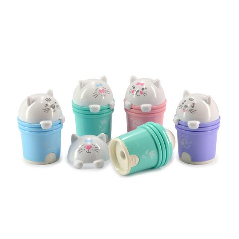 Точилка с ластиком BRUNO VISCONTI "FunSharp", с контейнером, пластиковая, ассорти, 35-0022 271935