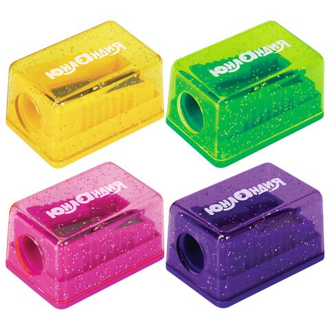 Точилка ЮНЛАНДИЯ "Космо Мини", с контейнером, пластиковая, корпус ассорти, 228459 228459