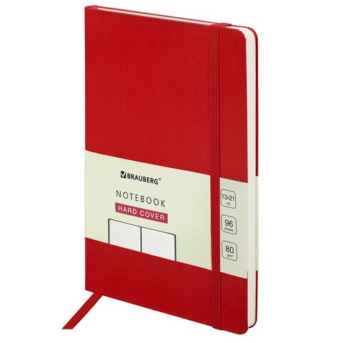 Блокнот А5 (130х210 мм), BRAUBERG ULTRA, балакрон, 80 г/м2, 96 л., в точку, красный, 113042 113042