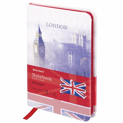 Блокнот МАЛЫЙ ФОРМАТ (100х150 мм) А6, BRAUBERG VISTA "London", под кожу, твердый, 80 л., 112092 112092