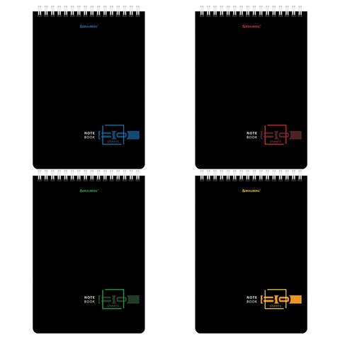 Блокнот А5 (146х206 мм), 80 л., гребень, картон, жесткая подложка, клетка, BRAUBERG, "Dark", 114387 114387