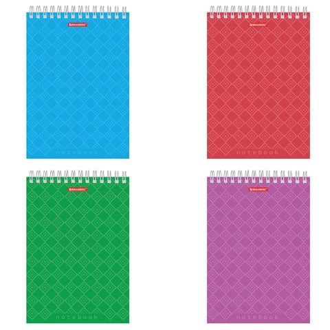 Блокнот А5 146х205 мм, 60 л., гребень, картон, жесткая подложка, клетка, BRAUBERG, "Классика", 129812 129812