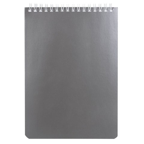 Блокнот А5 146х205 мм, 60 л., гребень, перфорация на отрыв, лакированный, BRAUBERG, "Серебро", 111273 111273