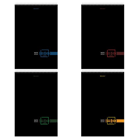 Блокнот БОЛЬШОЙ ФОРМАТ А4 198х297 мм, 80 л., гребень, жесткая подложка, клетка, BRAUBERG, "Dark", 114355 114355