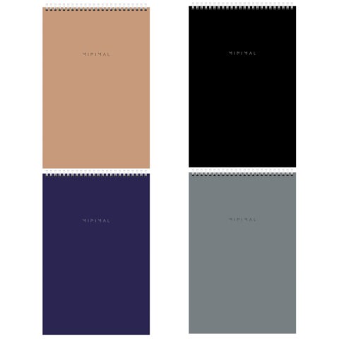 Блокнот БОЛЬШОЙ ФОРМАТ А4 198х297 мм, 80 л., гребень, подложка, клетка, BRAUBERG "Minimal Classic", 116424 116424