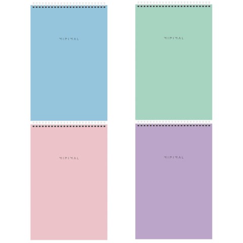 Блокнот БОЛЬШОЙ ФОРМАТ А4 198х297 мм, 80 л., гребень, подложка, клетка, BRAUBERG "Minimal Pastel", 116425 116425