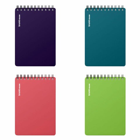 Блокнот МАЛЫЙ ФОРМАТ А6, 102х146 мм, 80 л., спираль, пластик, клетка, ERICH KRAUSE, "Reef", 63649 117571