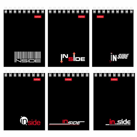 Блокнот МАЛЫЙ ФОРМАТ А7 75х105 мм, 40 л., гребень, картон, клетка, HATBER, "INSIDE Стиль", 004691, 40Б7B1гр_01622 121773