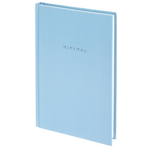 Блокнот А5 134х206 мм, 80 л., твёрдый, клетка, BRAUBERG "Minimal", голубой, 116442 116442