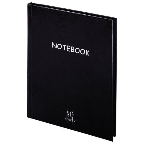 Блокнот МАЛЫЙ ФОРМАТ (110х147 мм), А6, 80 л., твёрдый, клетка, STAFF, "Black", 114435 114435