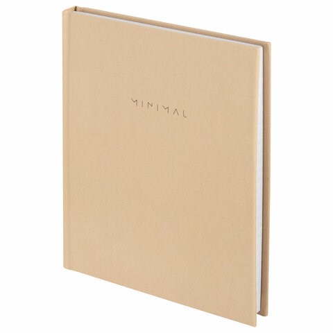 Блокнот МАЛЫЙ ФОРМАТ 110х147 мм, А6, 80 л., твердый, клетка, BRAUBERG "Minimal", бежевый, 116446 116446