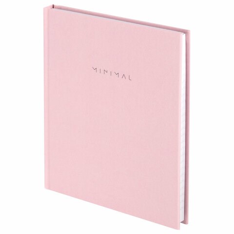 Блокнот МАЛЫЙ ФОРМАТ 110х147 мм, А6, 80 л., твердый, клетка, BRAUBERG "Minimal", розовый, 116449 116449