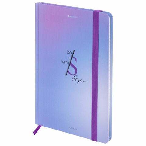 Блокнот с резинкой в клетку 96 л., А5 145х203 мм, твердая обложка, BRAUBERG, "Style", 116320 116320