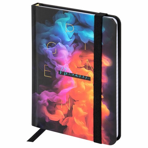 Блокнот с резинкой в клетку 96 л., МАЛЫЙ ФОРМАТ А6, 109х148 мм, твердая обложка, BRAUBERG, "Pigment", 116335 116335