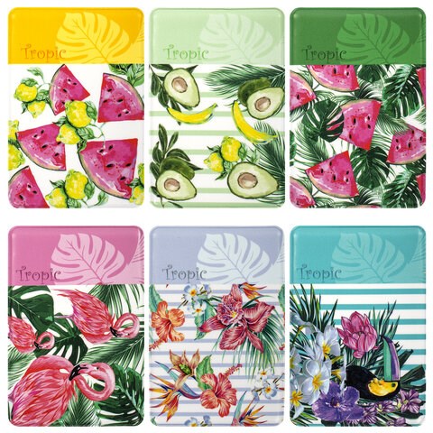 Обложка-карман для проездных документов, карт, пропусков "Tropic", 100х65 мм, ПВХ, фотопечать ассорти, STAFF, 237595 237595