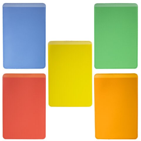 Обложка-карман для проездных документов, карт, пропусков, 100х65 мм, ПВХ, цвет ассорти, STAFF, 237589 237589