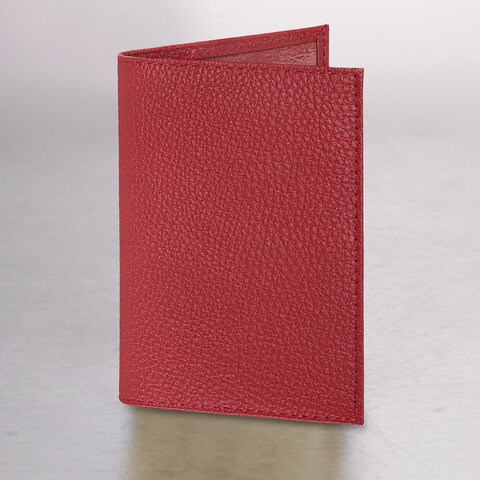 Обложка для паспорта натуральная кожа флоттер, кожаный уголок, красная, BRAUBERG, 238865 238865