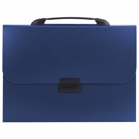 Папка-портфель пластиковая BRAUBERG "Energy" А4 (330х256х32 мм), 7 отделений, синяя, 222572 222572