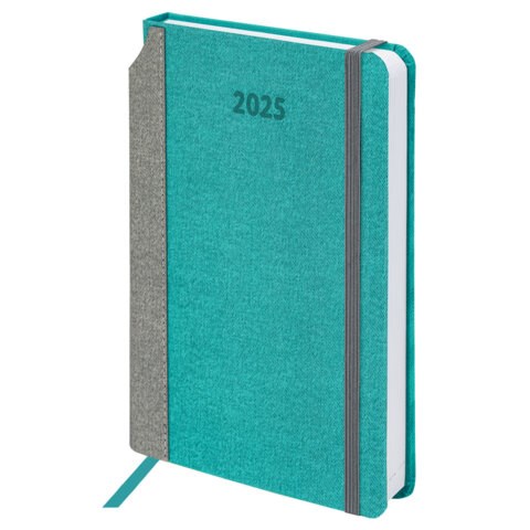 Ежедневник датированный 2025 А5 138x213 мм, BRAUBERG "Mosaic", под кожу, карман для ручки, бирюза, 115837 115837