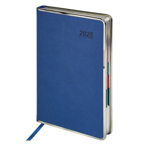 Ежедневник датированный 2025 А5 148х218 мм GALANT "Infinity Silver", под кожу, синий, 115721 115721