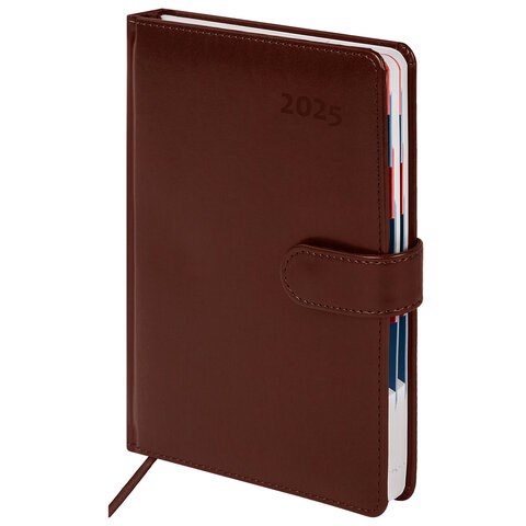 Ежедневник датированный 2025 А5 148х218 мм GALANT "Ritter", под кожу, коричневый, 115715 115715