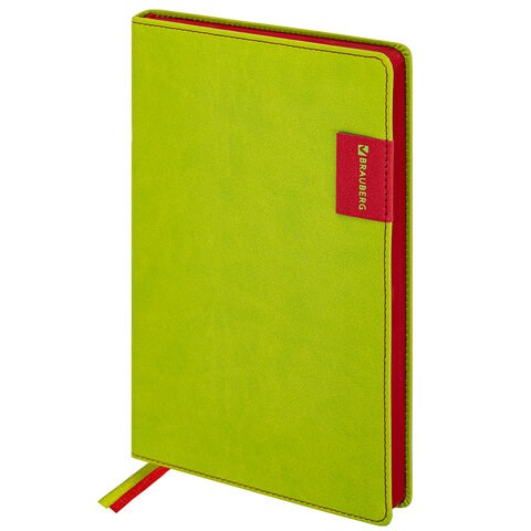 Ежедневник недатированный А5 (138х213 мм), BRAUBERG "AIM", под кожу 136 л., светло-зеленый, 113417 113417