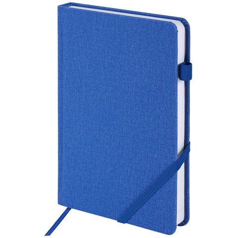 Ежедневник недатированный А5 138x213 мм BRAUBERG "Finest" под кожу, резинка, 136 л., синий, 111872 111872