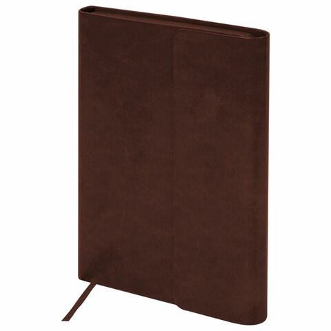 Ежедневник с магнитным клапаном недатированный, под кожу, А5, коричневый, BRAUBERG "Magnetic X", 113280 113280