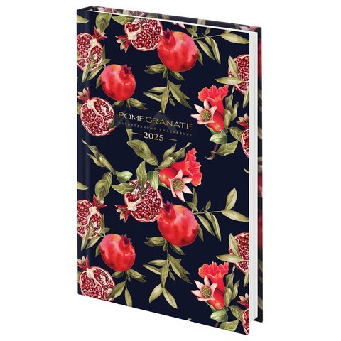 Ежедневник датированный 2025 145х215 мм, А5, STAFF, ламинированная обложка, "Гранаты", 116035 116035