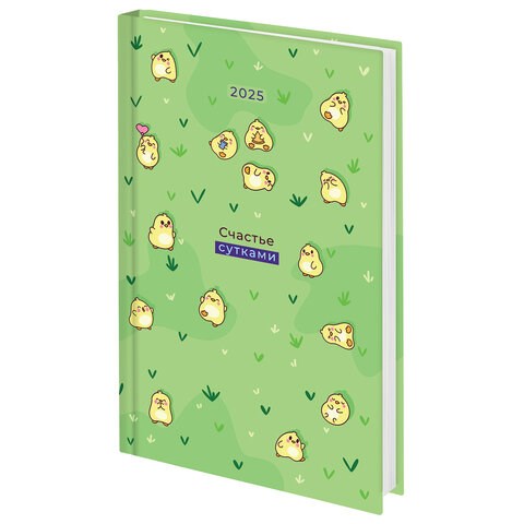 Ежедневник датированный 2025 145х215 мм, А5, STAFF, ламинированная обложка, "Утки", 116033 116033