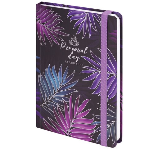 Ежедневник недатированный с резинкой А5 (145х203 мм), BRAUBERG, твердый, фольга, 128 л., "Tropical", 114565 114565