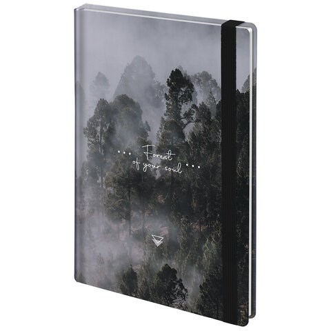 Ежедневник недатированный с резинкой А5 145х203 мм, BRAUBERG, твердый, 128 л., "Forest", 116287 116287